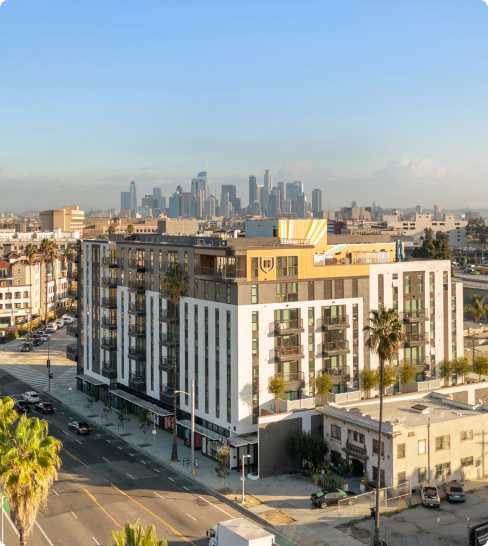 Aerial view of Hub LA Coliseum