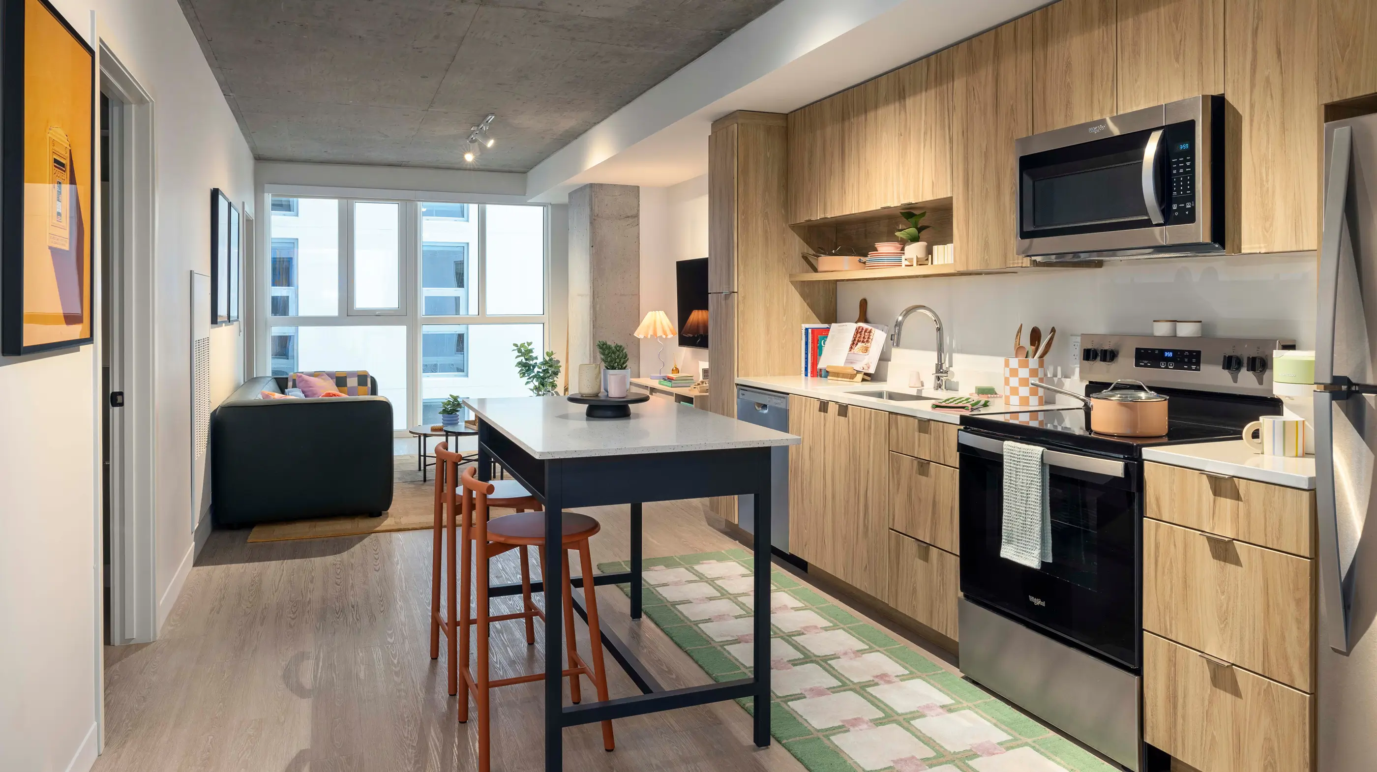 High-end, custom furniture and finishes in each unit.