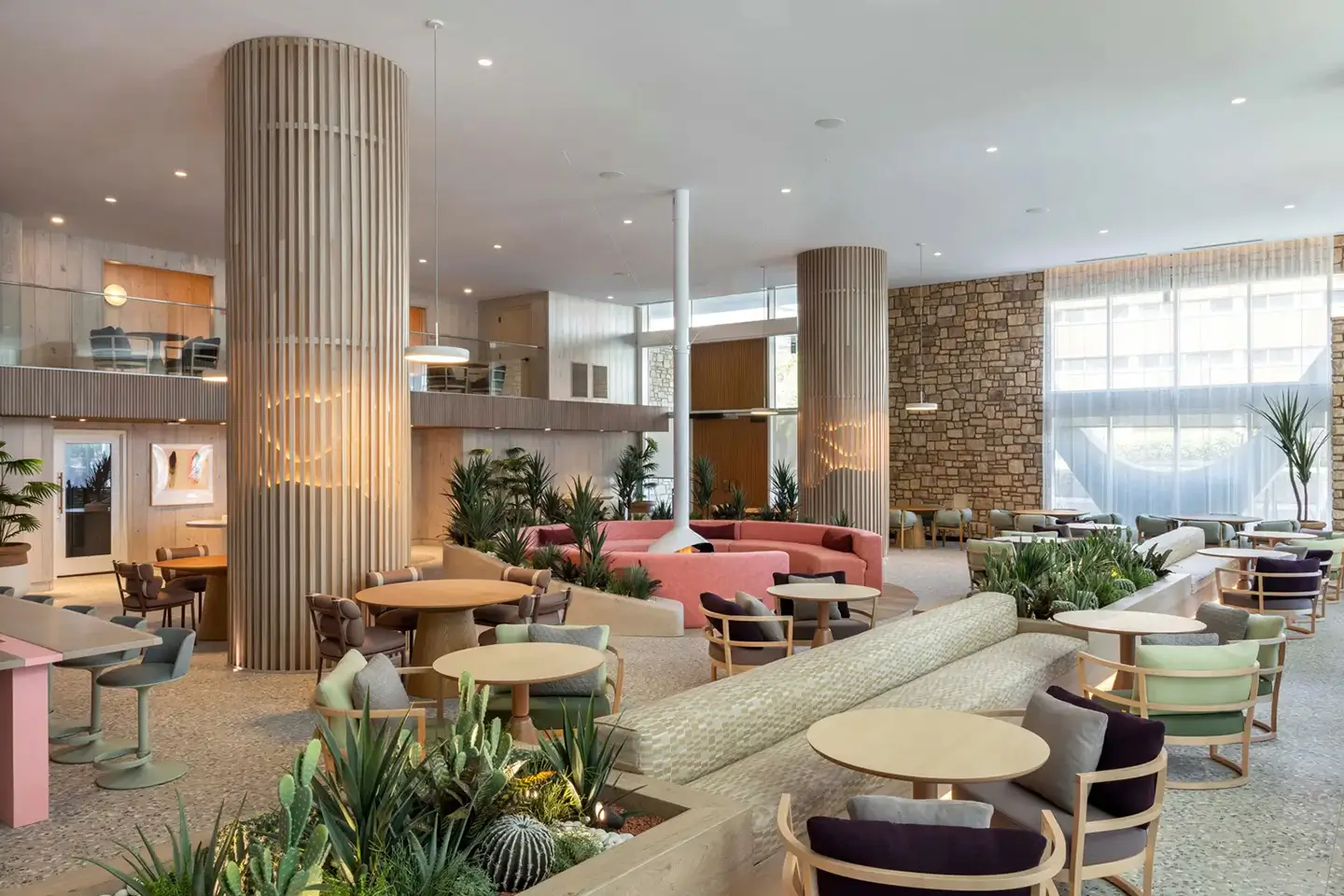 Modern student apartment lobby